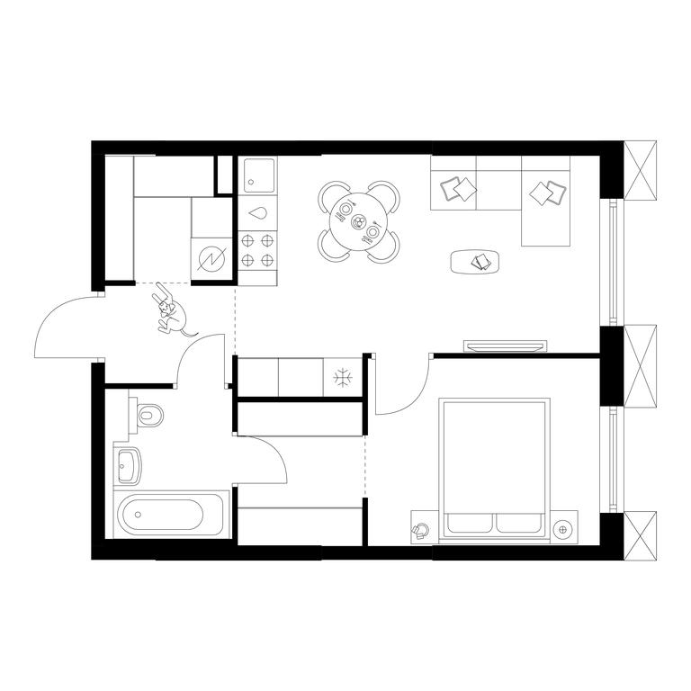 1-BD Apartment Sale, 37.8平方米 at Plehanova 11, Plekhanova Street, 13с6, Moscow, Russia #1