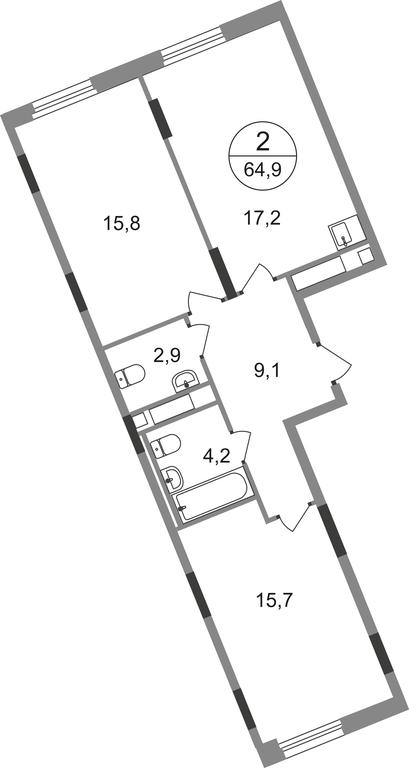 2-BD Apartment Sale, 64.9平方米 at Peredelkino Blizhnee, Korneya Chukovskogo Street, 1, Vnukovskoye Settlement, Moscow, Russia #1 2-BD Apartment Sale, 64.9平方米 at Peredelkino Blizhnee, Korneya Chukovskogo Street, 1, Vnukovskoye Settlement, Moscow, Russia #1