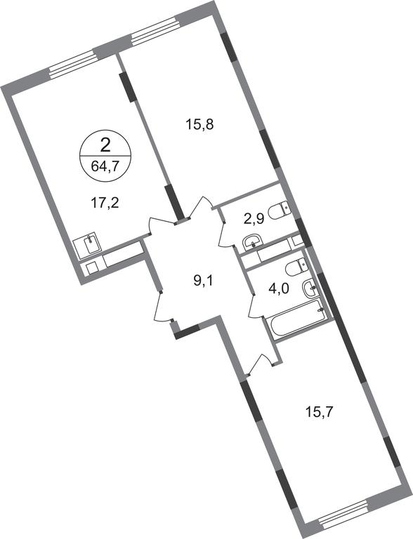2-BD Apartment Sale, 64.7平方米 at Peredelkino Blizhnee, Korneya Chukovskogo Street, 1, Vnukovskoye Settlement, Moscow, Russia #1 2-BD Apartment Sale, 64.7平方米 at Peredelkino Blizhnee, Korneya Chukovskogo Street, 1, Vnukovskoye Settlement, Moscow, Russia #1