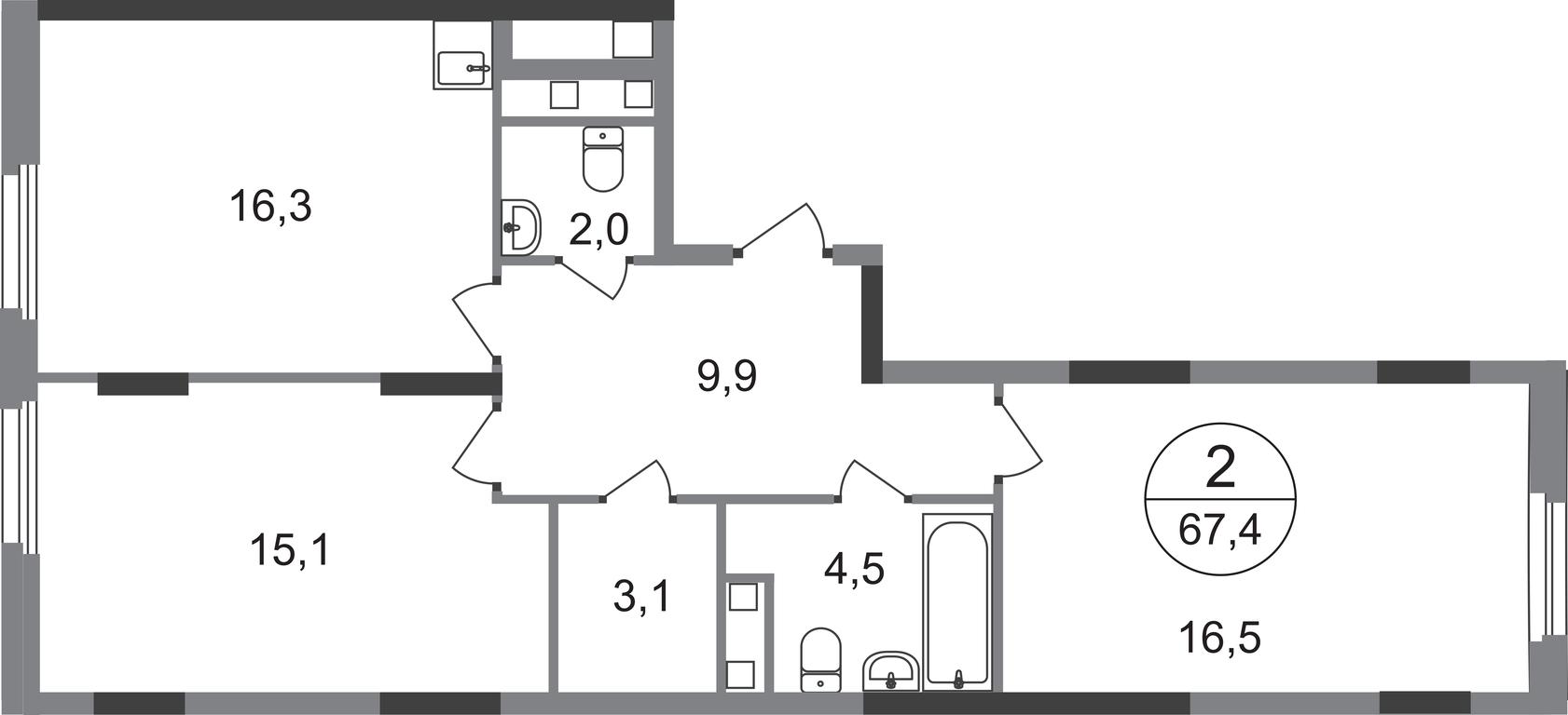 2-BD Apartment Sale, 67.4 sq. m. at Peredelkino Blizhnee, Korneya Chukovskogo Street, 1, Vnukovskoye Settlement, Moscow, Russia #1 2-BD Apartment Sale, 67.4 sq. m. at Peredelkino Blizhnee, Korneya Chukovskogo Street, 1, Vnukovskoye Settlement, Moscow, Russia #1