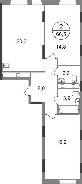 2-BD Apartment Sale, 66.5平方米 at Peredelkino Blizhnee, Korneya Chukovskogo Street, 1, Vnukovskoye Settlement, Moscow, Russia #1 2-BD Apartment Sale, 66.5平方米 at Peredelkino Blizhnee, Korneya Chukovskogo Street, 1, Vnukovskoye Settlement, Moscow, Russia #1