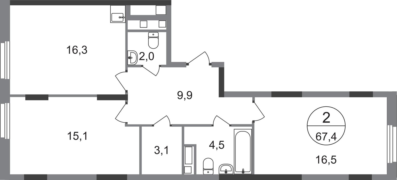 2-BD Apartment Sale, 67.4 sq. m. at Peredelkino Blizhnee, Korneya Chukovskogo Street, 1, Vnukovskoye Settlement, Moscow, Russia #1 2-BD Apartment Sale, 67.4 sq. m. at Peredelkino Blizhnee, Korneya Chukovskogo Street, 1, Vnukovskoye Settlement, Moscow, Russia #1