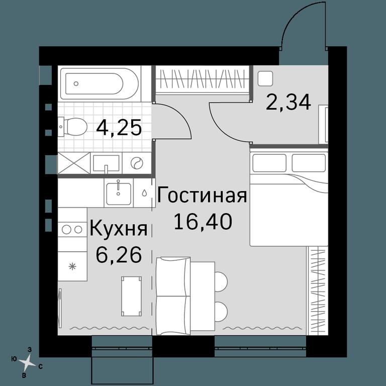 Apartment Sale, 29.25 sq. m. at Zhavoronki Club, zhiloy kompleks Akkord Smart-kvartal, Mitkino Village, Odintsovskiy City District, Moscow Region, Russia #1 Apartment Sale, 29.25 sq. m. at Zhavoronki Club, zhiloy kompleks Akkord Smart-kvartal, Mitkino Village, Odintsovskiy City District, Moscow Region, Russia #1