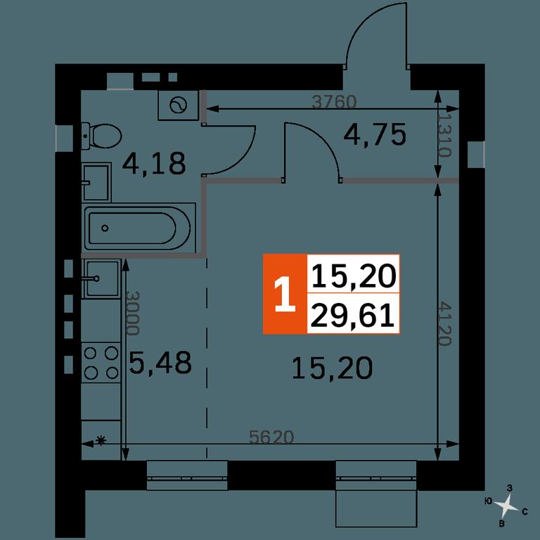 Apartment Sale, 29.61平方米 at Zhavoronki Club, zhiloy kompleks Akkord Smart-kvartal, Mitkino Village, Odintsovskiy City District, Moscow Region, Russia #2 Apartment Sale, 29.61平方米 at Zhavoronki Club, zhiloy kompleks Akkord Smart-kvartal, Mitkino Village, Odintsovskiy City District, Moscow Region, Russia #2