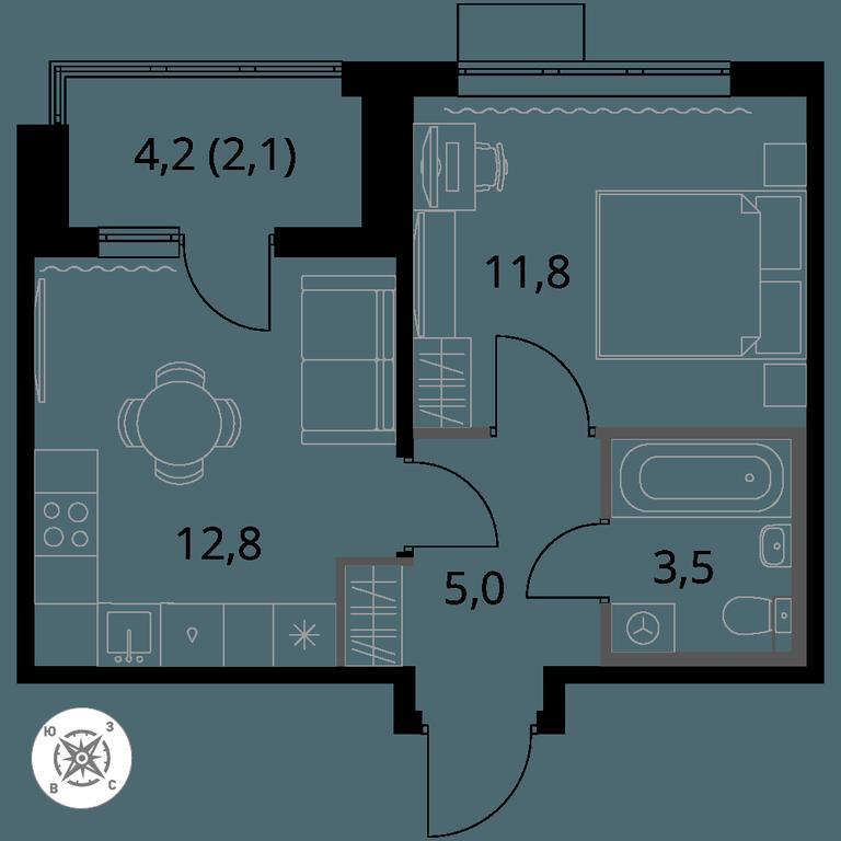 1-BD Apartment Sale, 35.2 sq. m. at Pervy Sheremetevskij, Komsomolskaya Street, 16, Khimki, Moscow Region, Russia #1 1-BD Apartment Sale, 35.2 sq. m. at Pervy Sheremetevskij, Komsomolskaya Street, 16, Khimki, Moscow Region, Russia #1