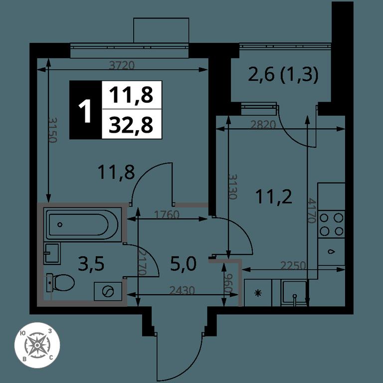1-BD Apartment Sale, 32.8 sq. m. at Pervy Sheremetevskij, Komsomolskaya Street, 16, Khimki, Moscow Region, Russia #2 1-BD Apartment Sale, 32.8 sq. m. at Pervy Sheremetevskij, Komsomolskaya Street, 16, Khimki, Moscow Region, Russia #2