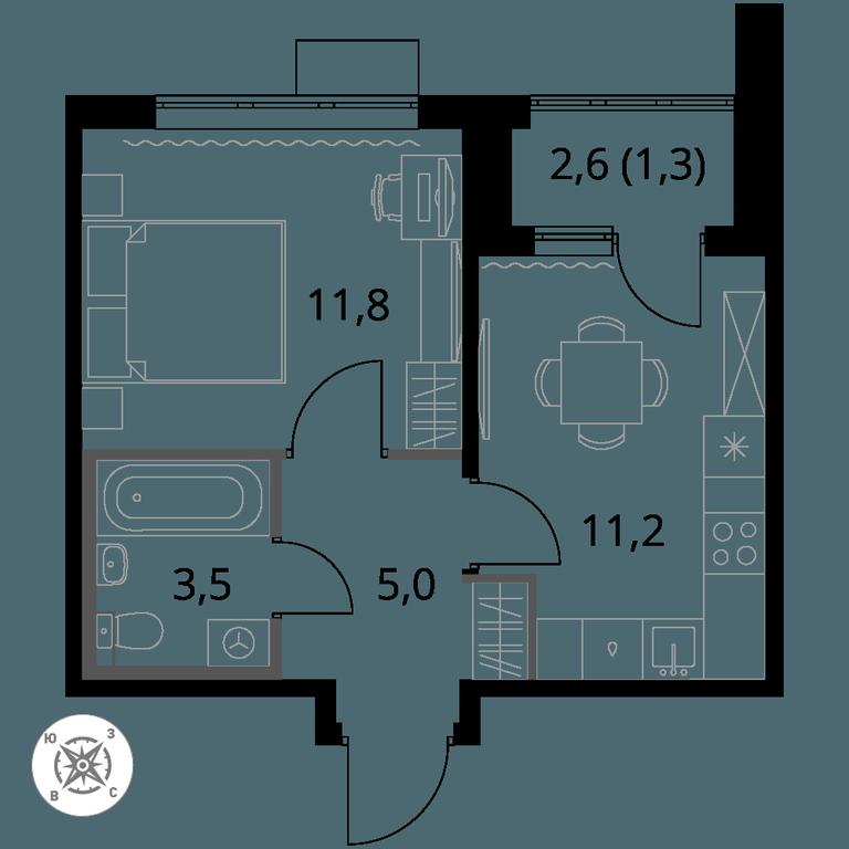1-BD Apartment Sale, 32.8 sq. m. at Pervy Sheremetevskij, Komsomolskaya Street, 16, Khimki, Moscow Region, Russia #1 1-BD Apartment Sale, 32.8 sq. m. at Pervy Sheremetevskij, Komsomolskaya Street, 16, Khimki, Moscow Region, Russia #1