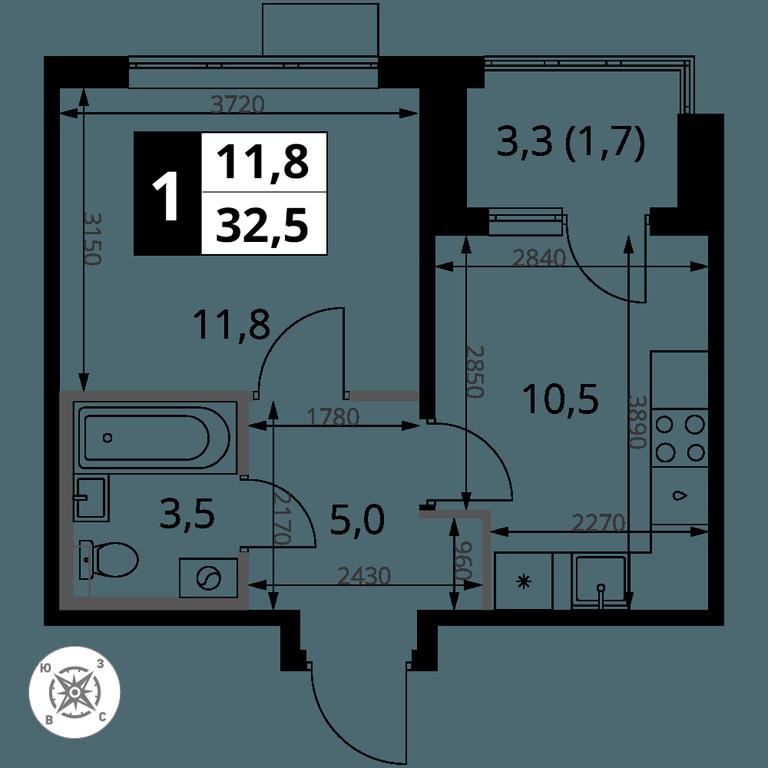 1-BD Apartment Sale, 32.5 sq. m. at Pervy Sheremetevskij, Komsomolskaya Street, 16, Khimki, Moscow Region, Russia #2 1-BD Apartment Sale, 32.5 sq. m. at Pervy Sheremetevskij, Komsomolskaya Street, 16, Khimki, Moscow Region, Russia #2