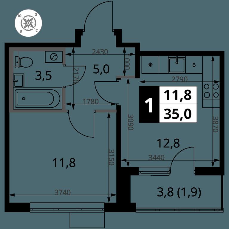 1-BD Apartment Sale, 35 sq. m. at Pervy Sheremetevskij, Komsomolskaya Street, 16, Khimki, Moscow Region, Russia #2 1-BD Apartment Sale, 35 sq. m. at Pervy Sheremetevskij, Komsomolskaya Street, 16, Khimki, Moscow Region, Russia #2