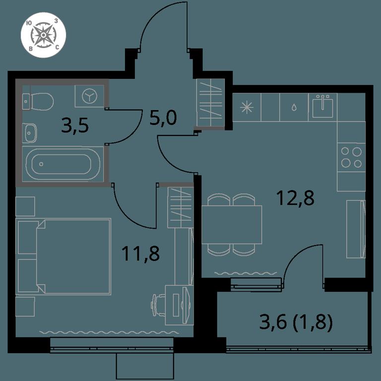 1-BD Apartment Sale, 34.9 sq. m. at Pervy Sheremetevskij, Komsomolskaya Street, 16, Khimki, Moscow Region, Russia #1 1-BD Apartment Sale, 34.9 sq. m. at Pervy Sheremetevskij, Komsomolskaya Street, 16, Khimki, Moscow Region, Russia #1
