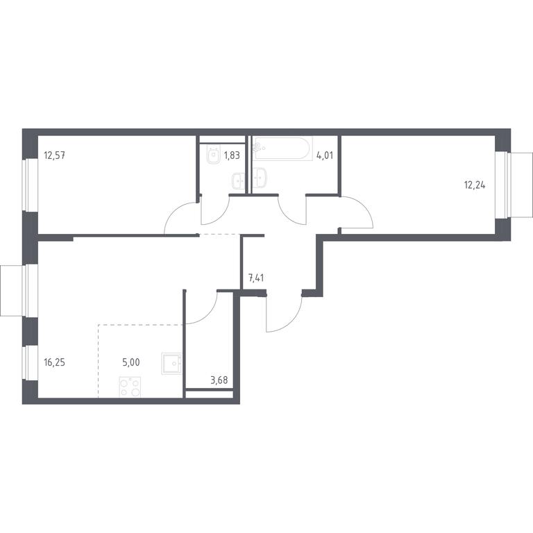 1-BD Apartment Sale, 62.99 sq. m. at Kvartal Domashnij, Donetskaya Street, 30с11, Moscow, Russia #1 1-BD Apartment Sale, 62.99 sq. m. at Kvartal Domashnij, Donetskaya Street, 30с11, Moscow, Russia #1