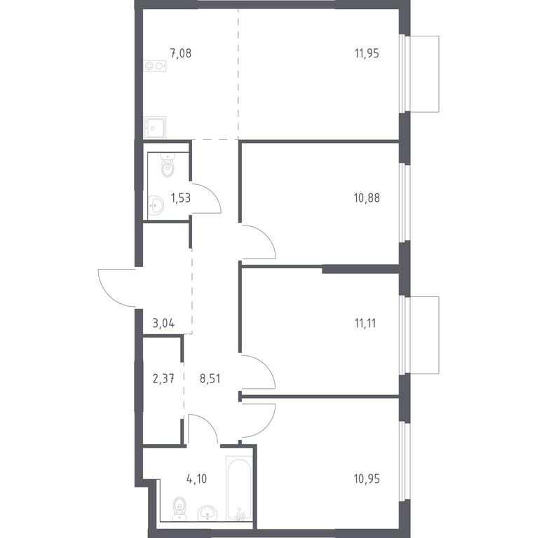 2-BD Apartment Sale, 71.52平方米 at Prigorod Lesnoe, Molodyozhny bulvar, 6, derevnya Misaylovo, Leninskiy City District, Moscow Region, Russia #1 2-BD Apartment Sale, 71.52平方米 at Prigorod Lesnoe, Molodyozhny bulvar, 6, derevnya Misaylovo, Leninskiy City District, Moscow Region, Russia #1