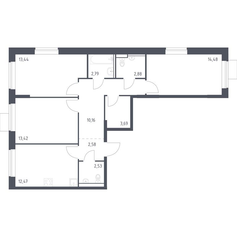 2-BD Apartment Sale, 78.44 sq. m. at Molzhaninovo, Leningradskoye Highway, 229, Moscow, Russia #1 2-BD Apartment Sale, 78.44 sq. m. at Molzhaninovo, Leningradskoye Highway, 229, Moscow, Russia #1
