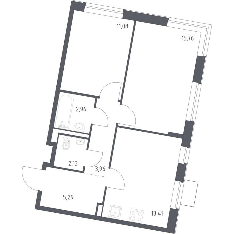 1-BD Apartment Sale, 54.59 sq. m. at Kvartal Zapadnyj, kvartal № 76, Marushkinskoye Settlement, Moscow, Russia #1 1-BD Apartment Sale, 54.59 sq. m. at Kvartal Zapadnyj, kvartal № 76, Marushkinskoye Settlement, Moscow, Russia #1