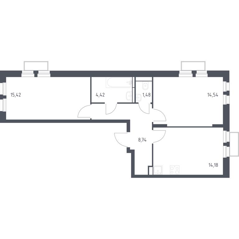 1-BD Apartment Sale, 58.85 sq. m. at Kvartal Strogino, zhiloy kompleks Kvartal Strogino, Krasnogorsk, Moscow Region, Russia #1 1-BD Apartment Sale, 58.85 sq. m. at Kvartal Strogino, zhiloy kompleks Kvartal Strogino, Krasnogorsk, Moscow Region, Russia #1