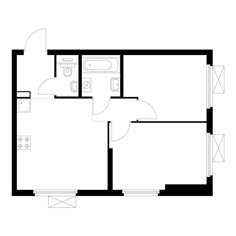 2-BD Apartment Sale, 46.2 sq. m. at Amurskiy Park, Амурская улица, 2с11, Москва, Россия #1 2-BD Apartment Sale, 46.2 sq. m. at Amurskiy Park, Амурская улица, 2с11, Москва, Россия #1