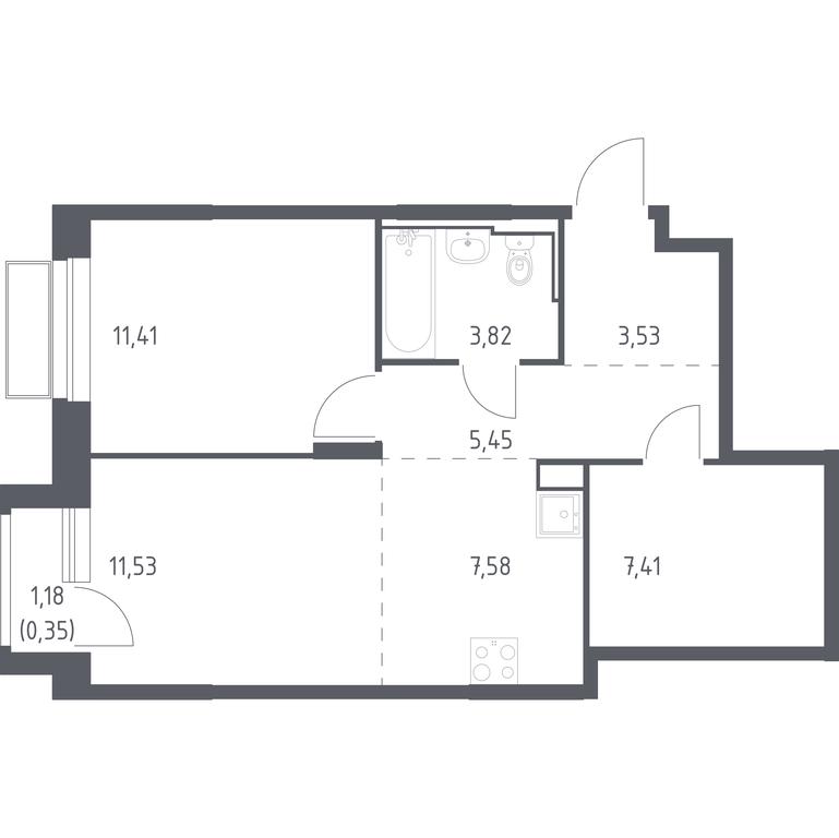 Apartment Sale, 51.08平方米 at Dolina Yauzy, Trudovaya Street, 23, Mytischi, Moscow Region, Russia #1 Apartment Sale, 51.08平方米 at Dolina Yauzy, Trudovaya Street, 23, Mytischi, Moscow Region, Russia #1