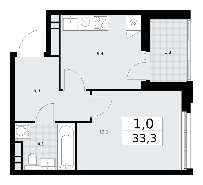 Apartment Sale, 33.3 sq. m. at Dzen-Kvartaly, ulitsa Aleksandry Monakhovoy, 2/3, Sosenskoye Settlement, Moscow, Russia #2 Apartment Sale, 33.3 sq. m. at Dzen-Kvartaly, ulitsa Aleksandry Monakhovoy, 2/3, Sosenskoye Settlement, Moscow, Russia #2