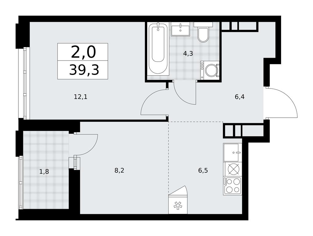 1-BD Apartment Sale, 39.3平方米 at Dzen-Kvartaly, ulitsa Aleksandry Monakhovoy, 2/3, Sosenskoye Settlement, Moscow, Russia #1 1-BD Apartment Sale, 39.3平方米 at Dzen-Kvartaly, ulitsa Aleksandry Monakhovoy, 2/3, Sosenskoye Settlement, Moscow, Russia #1