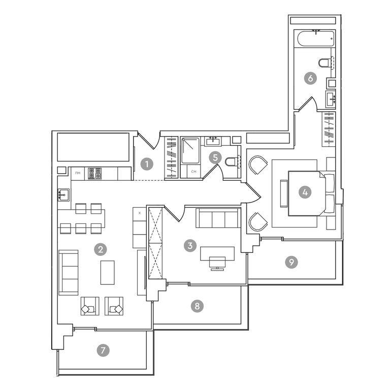 Продажа 2-комн. квартиры, 100,6 м² в ЖК «РЭД7 (RED7)», проспект Академика Сахарова, 11, Москва, Россия #1 Продажа 2-комн. квартиры, 100,6 м² в ЖК «РЭД7 (RED7)», проспект Академика Сахарова, 11, Москва, Россия #1