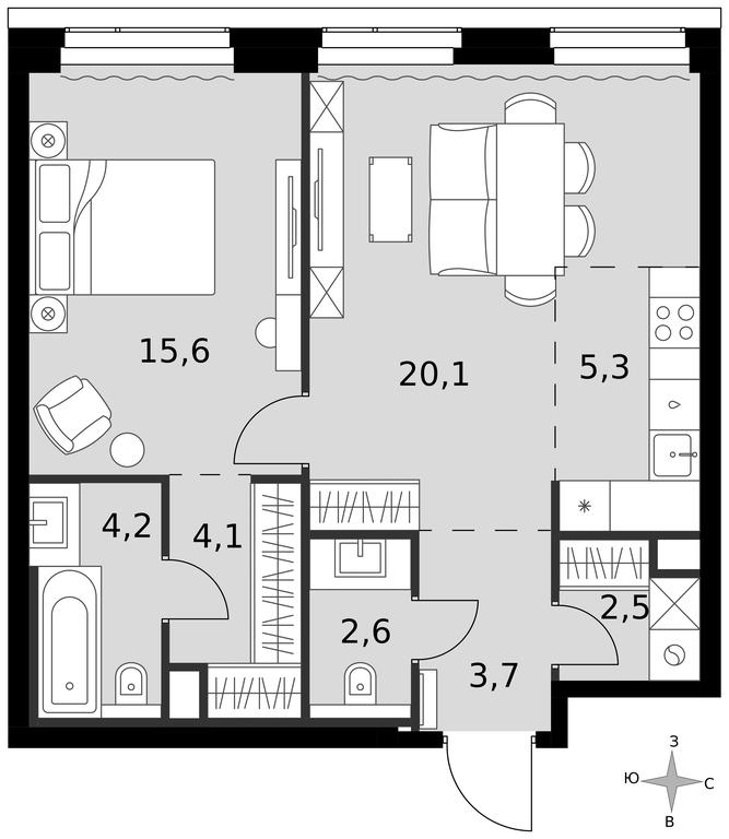 2-BD Apartment Sale, 58.1 sq. m. at Amber City, 3rd Khoroshyovsky Drive, 3А, Moscow, Russia #1 2-BD Apartment Sale, 58.1 sq. m. at Amber City, 3rd Khoroshyovsky Drive, 3А, Moscow, Russia #1