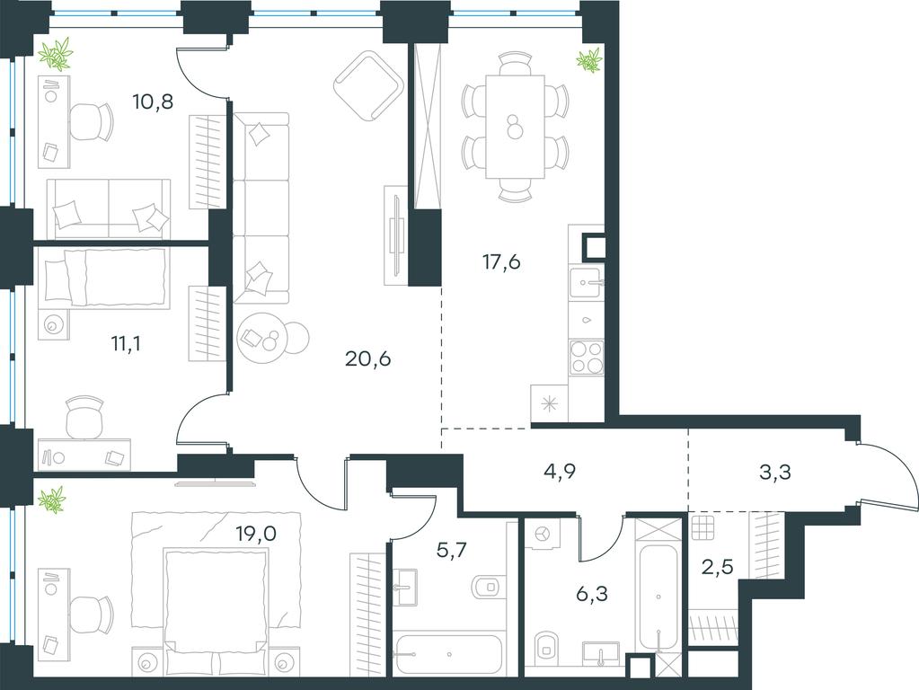 3-BD Apartment Sale, 101.8 sq. m. at Level Zvenigorodskaya, 3rd Silikatny Drive, 6к1, Moscow, Russia #1 3-BD Apartment Sale, 101.8 sq. m. at Level Zvenigorodskaya, 3rd Silikatny Drive, 6к1, Moscow, Russia #1