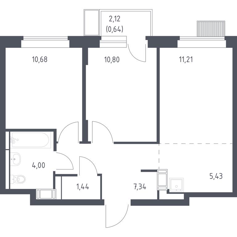1-BD Apartment Sale, 51.54平方米 at Bolshoe Putilkovo, Prostornaya ulitsa, 1, Putilkovo Village, Krasnogorsk City District, Moscow Region, Russia #1 1-BD Apartment Sale, 51.54平方米 at Bolshoe Putilkovo, Prostornaya ulitsa, 1, Putilkovo Village, Krasnogorsk City District, Moscow Region, Russia #1