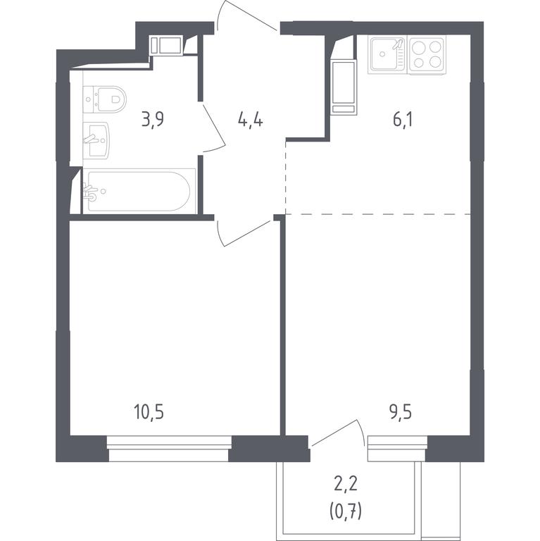 Apartment Sale, 34.6平方米 at Mytishchi Park, Silikatnaya ulitsa, 41к3, Mytischi, Moscow Region, Russia #1 Apartment Sale, 34.6平方米 at Mytishchi Park, Silikatnaya ulitsa, 41к3, Mytischi, Moscow Region, Russia #1