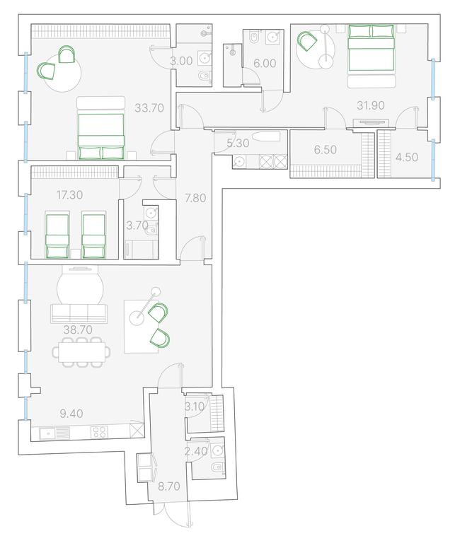 3-BD Apartment Sale, 188平方米 at Duo House, Sofiyskaya Embankment, 34с3, Moscow, Russia #1 3-BD Apartment Sale, 188平方米 at Duo House, Sofiyskaya Embankment, 34с3, Moscow, Russia #1