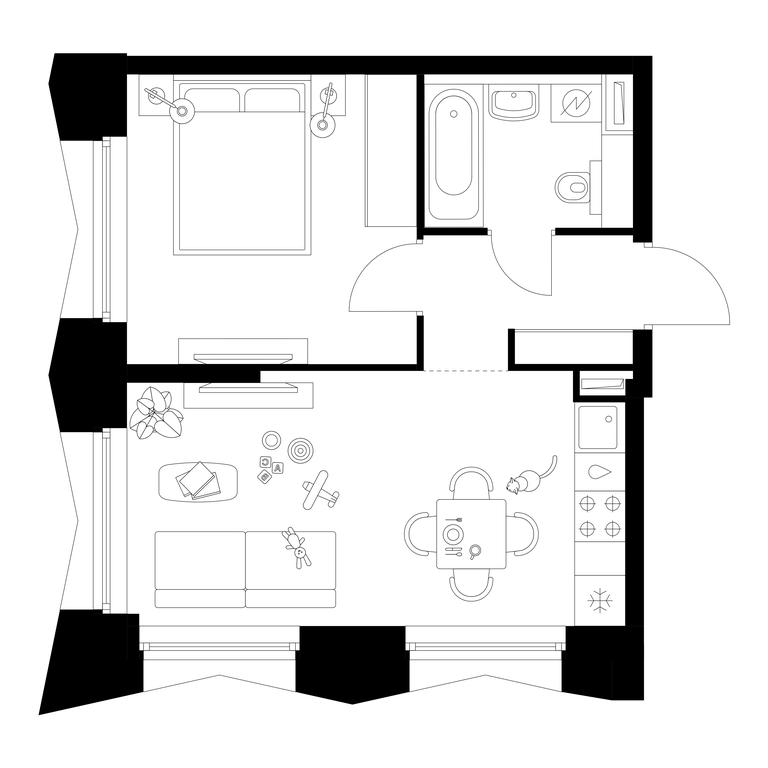 1-BD Apartment Sale, 36.11平方米 at Businovskiy Park, Izhorskaya Street, 6с5, Moscow, Russia #1