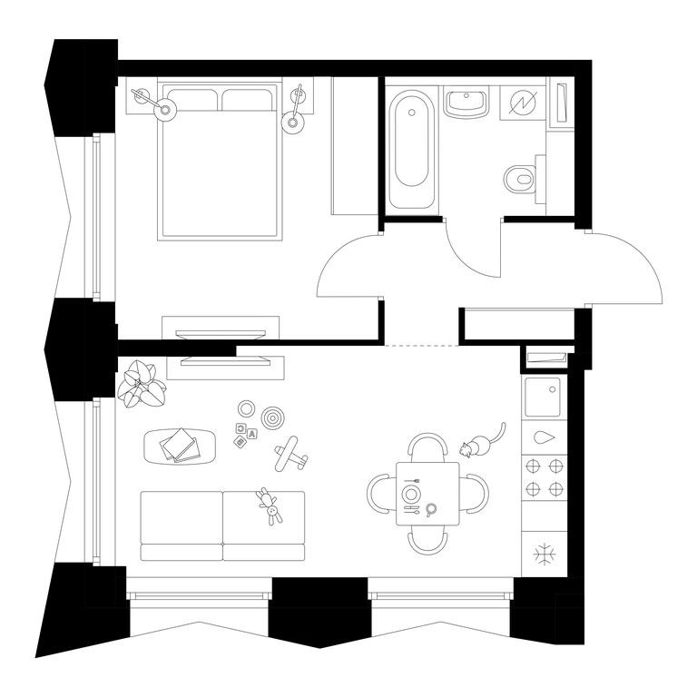 1-BD Apartment Sale, 36.11平方米 at Businovskiy Park, Izhorskaya Street, 6с5, Moscow, Russia #2