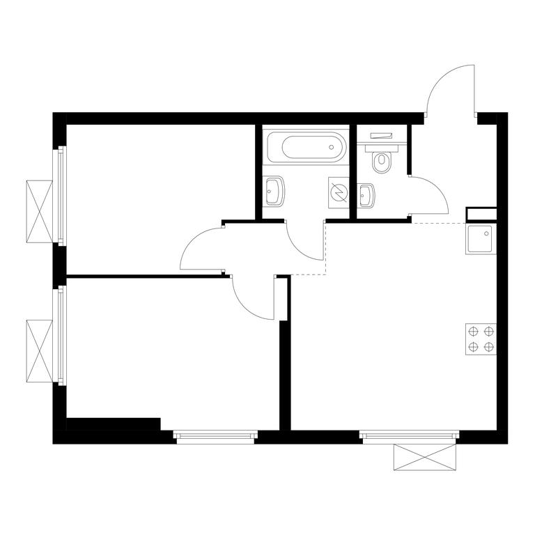 2-BD Apartment Sale, 46.1 sq. m. at Amurskiy Park, Амурская улица, 2с11, Москва, Россия #1