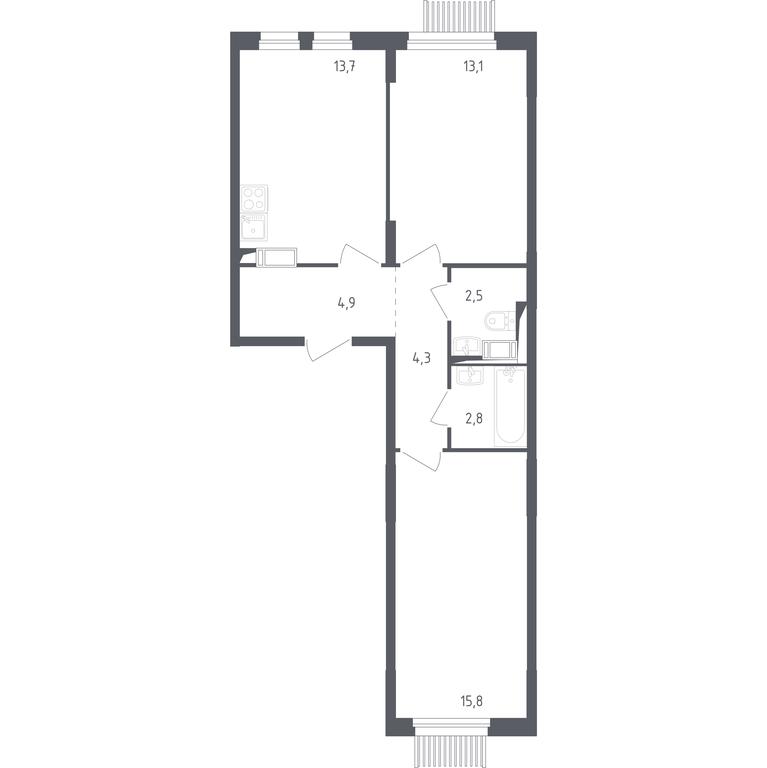 1-BD Apartment Sale, 55.6 sq. m. at Mytishchi Park, Silikatnaya ulitsa, 41к3, Mytischi, Moscow Region, Russia #1 1-BD Apartment Sale, 55.6 sq. m. at Mytishchi Park, Silikatnaya ulitsa, 41к3, Mytischi, Moscow Region, Russia #1