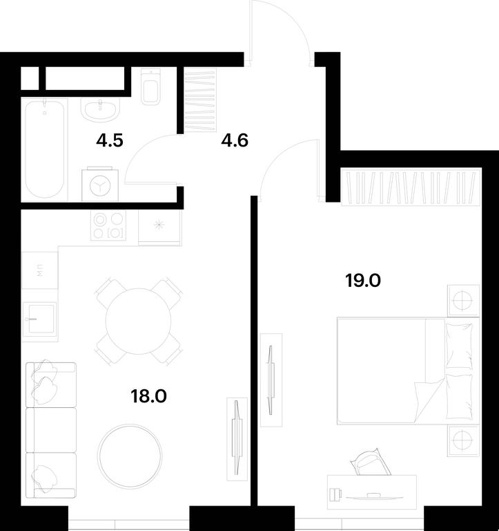 Apartment Sale, 46.1平方米 at Alia, Lyotnaya Street, 95Бк2, Moscow, Russia #1 Apartment Sale, 46.1平方米 at Alia, Lyotnaya Street, 95Бк2, Moscow, Russia #1