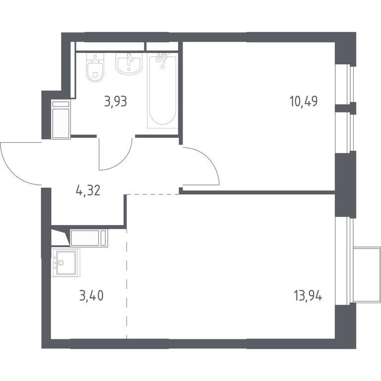 Apartment Sale, 36.08 sq. m. at Bolshoe Putilkovo, Prostornaya ulitsa, 1, Putilkovo Village, Krasnogorsk City District, Moscow Region, Russia #1