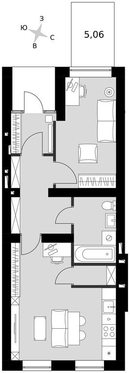 2-BD Apartment Sale, 48.33平方米 at Park Aprel, ulitsa Park Aprel, 1, Aprelevka, Naro-Fominskiy City District, Moscow Region, Russia #1 2-BD Apartment Sale, 48.33平方米 at Park Aprel, ulitsa Park Aprel, 1, Aprelevka, Naro-Fominskiy City District, Moscow Region, Russia #1
