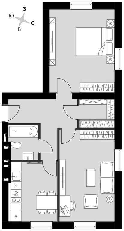 2-BD Apartment Sale, 58.1平方米 at Park Aprel, ulitsa Park Aprel, 1, Aprelevka, Naro-Fominskiy City District, Moscow Region, Russia #2 2-BD Apartment Sale, 58.1平方米 at Park Aprel, ulitsa Park Aprel, 1, Aprelevka, Naro-Fominskiy City District, Moscow Region, Russia #2