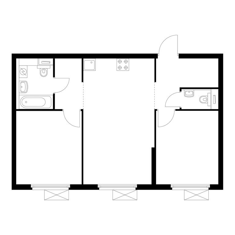 2-BD Apartment Sale, 58.4 sq. m. at Amurskiy Park, Амурская улица, 2с11, Москва, Россия #1