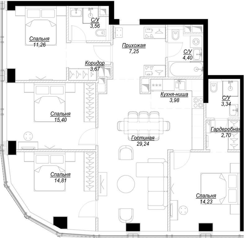 4-BD Apartment Sale, 113.89 sq. m. at Famous, Bagrationovsky Drive, 5к2, Moscow, Russia #1 4-BD Apartment Sale, 113.89 sq. m. at Famous, Bagrationovsky Drive, 5к2, Moscow, Russia #1
