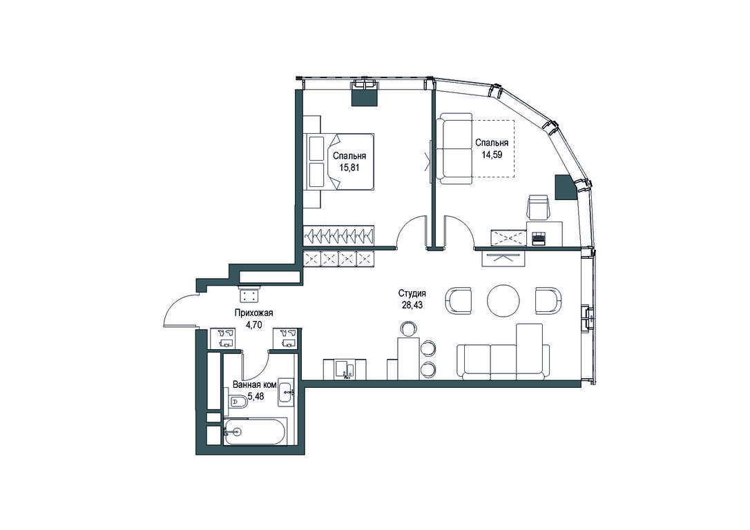 4-BD Apartment Sale, 113.89 sq. m. at Famous, Bagrationovsky Drive, 5к2, Moscow, Russia #2 4-BD Apartment Sale, 113.89 sq. m. at Famous, Bagrationovsky Drive, 5к2, Moscow, Russia #2