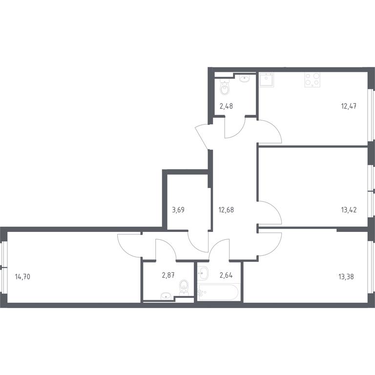 2-BD Apartment Sale, 78.33 sq. m. at Ostafevo, Ostafyevskoe Highway, 12к1, Ryazanovskoe Settlement, Moscow, Russia #1 2-BD Apartment Sale, 78.33 sq. m. at Ostafevo, Ostafyevskoe Highway, 12к1, Ryazanovskoe Settlement, Moscow, Russia #1