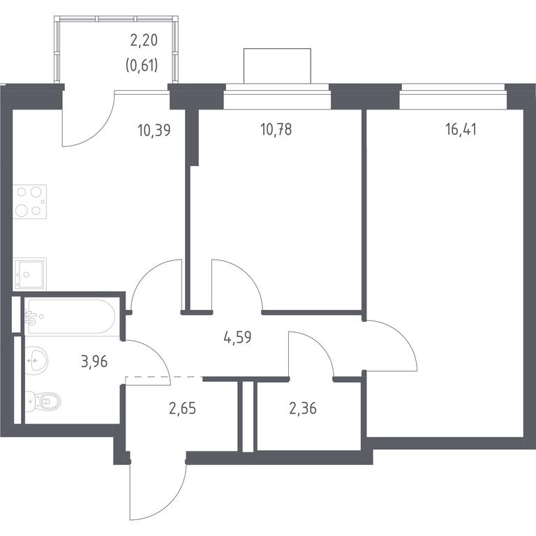 1-BD Apartment Sale, 51.75 sq. m. at Bogdanovskiy Les, derevnya Bogdanikha, Leninskiy City District, Moscow Region, Russia #1 1-BD Apartment Sale, 51.75 sq. m. at Bogdanovskiy Les, derevnya Bogdanikha, Leninskiy City District, Moscow Region, Russia #1