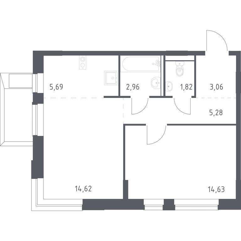 Apartment Sale, 48.06 sq. m. at Egorovo Park, 1-y kvartal, posyolok Zhilino-1, Lubertsy City District, Moscow Region, Russia #1