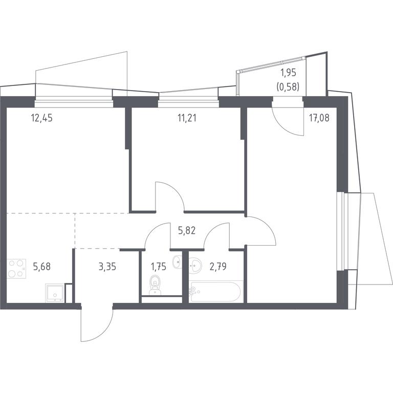 Продажа 1-комн. квартиры, 60,71 м² в ЖК «Квартал Авиаторов», улица Колдунова, микрорайон Авиаторов, Балашиха, Московская область, Россия #1