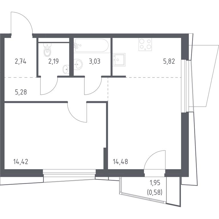 Apartment Sale, 48.54平方米 at Kvartal Aviatorov, ulitsa Koldunova, Aviatorov Microdistrict, Balashikha, Moscow Region, Russia #1 Apartment Sale, 48.54平方米 at Kvartal Aviatorov, ulitsa Koldunova, Aviatorov Microdistrict, Balashikha, Moscow Region, Russia #1
