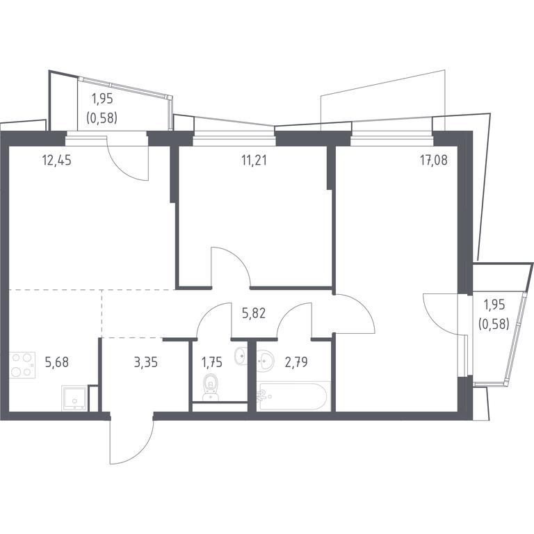 1-BD Apartment Sale, 61.29 sq. m. at Kvartal Aviatorov, ulitsa Koldunova, Aviatorov Microdistrict, Balashikha, Moscow Region, Russia #1 1-BD Apartment Sale, 61.29 sq. m. at Kvartal Aviatorov, ulitsa Koldunova, Aviatorov Microdistrict, Balashikha, Moscow Region, Russia #1