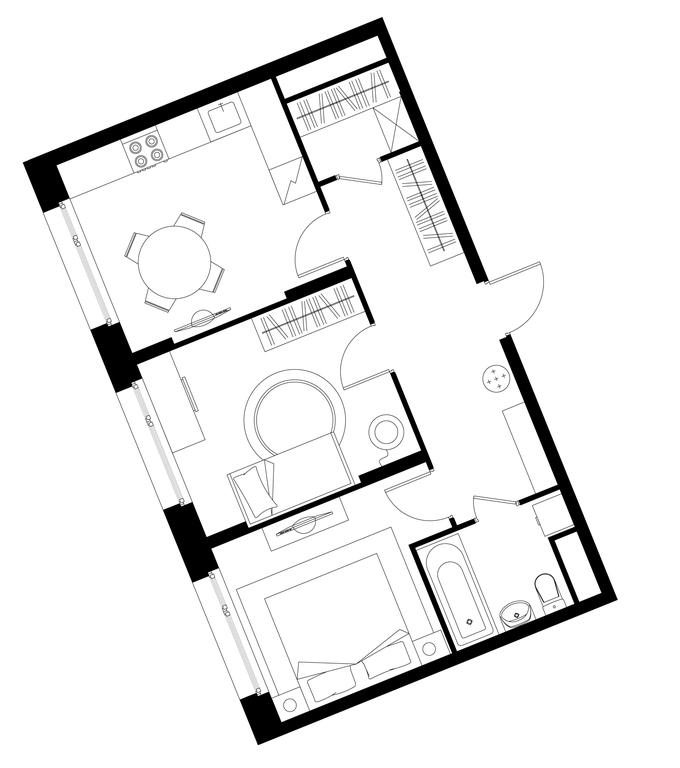 2-BD Apartment Sale, 53.1 sq. m. at Peredelkino Blizhnee, Korneya Chukovskogo Street, 1, Vnukovskoye Settlement, Moscow, Russia #1