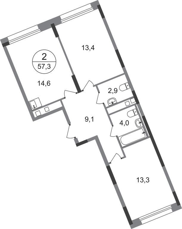 2-BD Apartment Sale, 57.3平方米 at Peredelkino Blizhnee, Korneya Chukovskogo Street, 1, Vnukovskoye Settlement, Moscow, Russia #1 2-BD Apartment Sale, 57.3平方米 at Peredelkino Blizhnee, Korneya Chukovskogo Street, 1, Vnukovskoye Settlement, Moscow, Russia #1