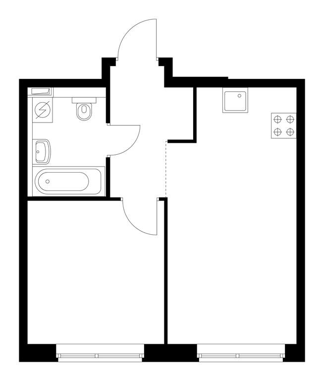 1-BD Apartment Sale, 37.15 sq. m. at Green Park, Beryozovaya Alley, 17к1, Moscow, Russia #1