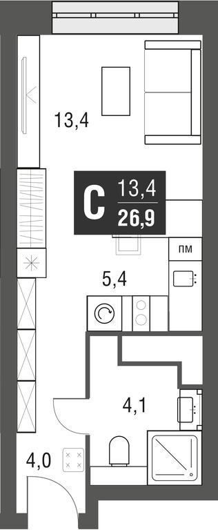 Apartment Sale, 26.9 sq. m. at Afi Tower, Serebryakova Drive, 11-13к1, Moscow, Russia #1 Apartment Sale, 26.9 sq. m. at Afi Tower, Serebryakova Drive, 11-13к1, Moscow, Russia #1
